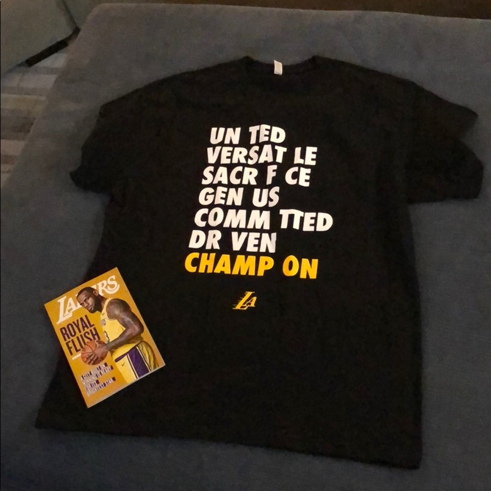 LA Lakers Opening Night t-shirt and program
